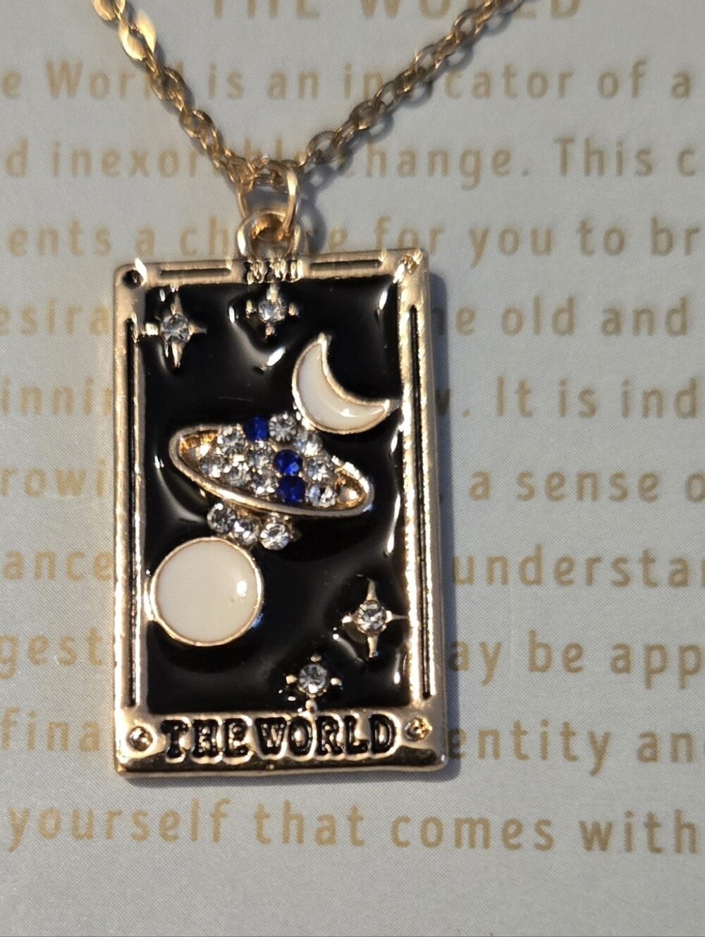 โจ Avenue 9 Tarot Necklace The World NWT